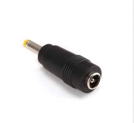 Adaptador negro para enchufe de corriente continua 5.5x1.7mm macho a 5.5x2.1mm conector jack femenino