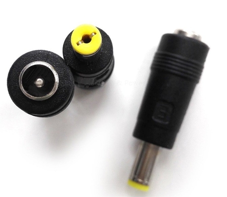 Adaptador negro para enchufe de corriente continua 5.5x1.7mm macho a 5.5x2.1mm conector jack femenino