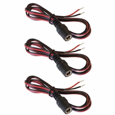 Núcleo de cobre 2.1 mm x 5.5 mm DC Jack femenino para abrir el adaptador de cable desnudo para 12V / 9V Voltage