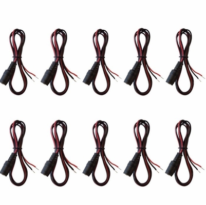 Núcleo de cobre 2.1 mm x 5.5 mm DC Jack femenino para abrir el adaptador de cable desnudo para 12V / 9V Voltage