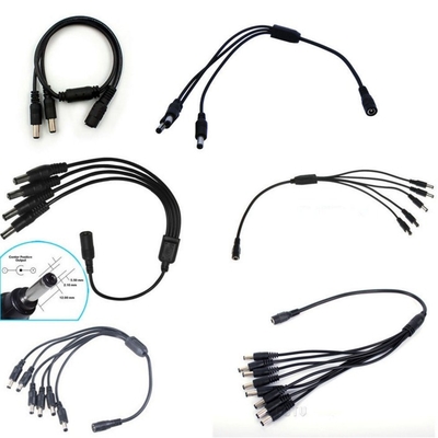 5.5x2.1mm/5.5x2.5mm Conector Cable divisor de energía CC para CCTV de baja y media tensión