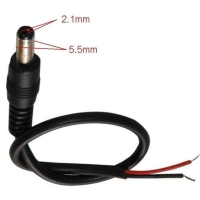 30 cm de cobre conductor de corriente continua de energía macho enchufe de cola de cerdo cable para la vigilancia de telecomunicaciones