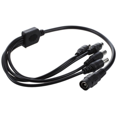 Adaptador de alimentación certificado por el CE de 4 vías de cable divisor de alimentación de CC para cámara de seguridad de CCTV