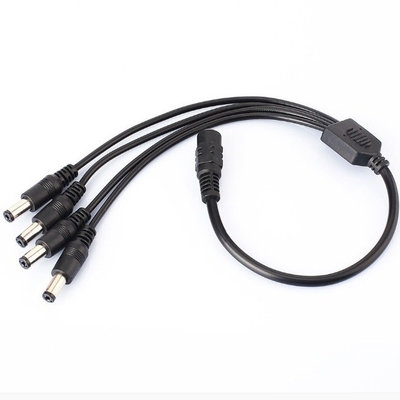 Adaptador de alimentación certificado por el CE de 4 vías de cable divisor de alimentación de CC para cámara de seguridad de CCTV