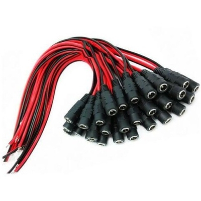 27/30cm longitud de energía continua conector de cable femenino de plomo de cola de cerdo cable de CCTV jack enchufe de cámara