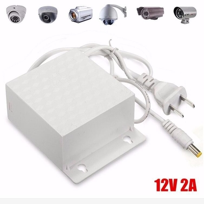 Adaptador de alimentación de conmutación de 12VDC 2A a prueba de agua a prueba de lluvia para cámara de circuito cerrado exterior
