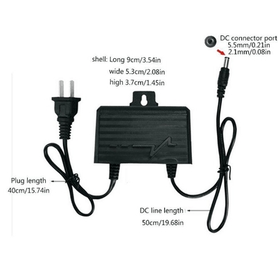 AC 100-240v 50-60hz Entrada Black Shell 12v2a Adaptador de energía para aplicaciones al aire libre