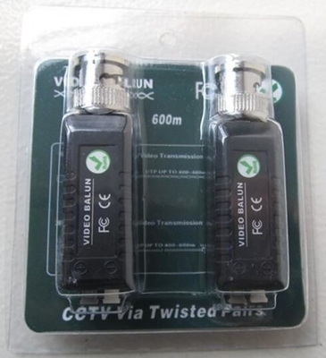 CAT5e CAT6 a la cámara Balck Adaptador de transceptor de vídeo BNC pasivo de un solo canal
