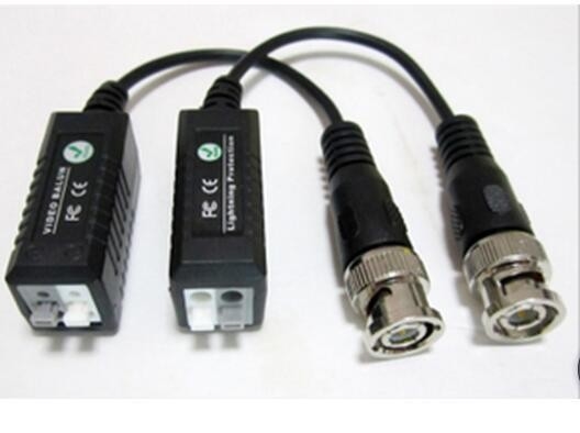 CAT5e CAT6 a la cámara Balck Adaptador de transceptor de vídeo BNC pasivo de un solo canal
