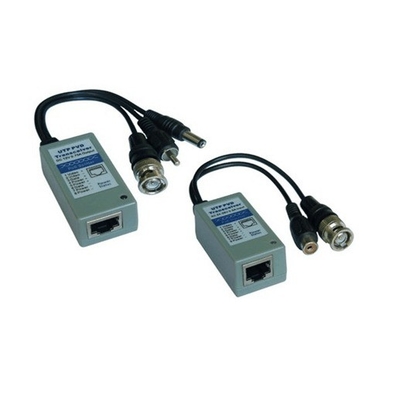 Sistema de CCTV ABS POE de plástico Video Balun Transceptor de red con conectores de alimentación de audio y video