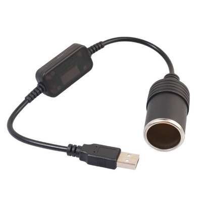 5V a 12V USB auto encendedor de cigarrillos enchufe mujer convertidor adaptador negro diseño de PVC