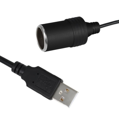 5V a 12V USB auto encendedor de cigarrillos enchufe mujer convertidor adaptador negro diseño de PVC