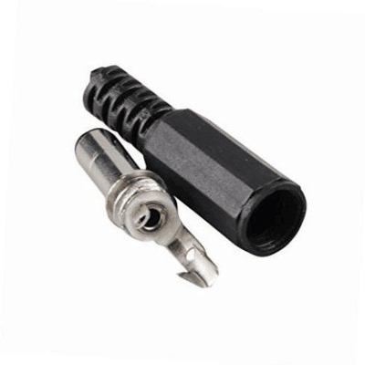 Negro 5.5 mm x 2.1 mm Hombre DC Plug Jack conector de soldadura adaptador para el género