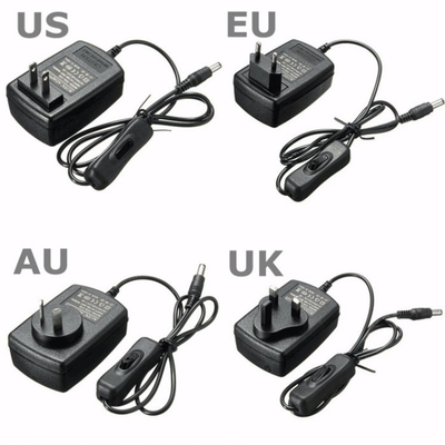 Muy conveniente 100-240V AC Entrada 12VDC 2A 24W 12V 3A 36W Adaptador de energía de interruptor encendido y apagado