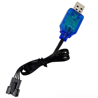 Material ABS SM-4P Conector Cargador de batería de iones de litio con cable USB y protección