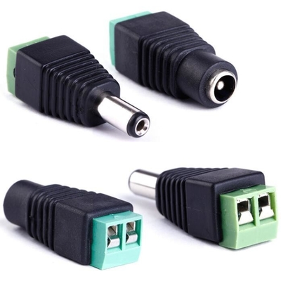 LED 12V DC Femenino Hombre 2.1 x 5.5mm Conector de alimentación Adaptador de enchufe Jack Socket para CCTV
