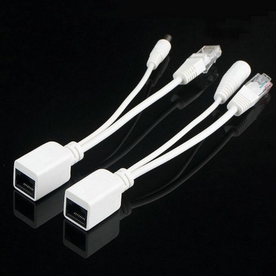 Certificado CE Parejas POE Ethernet Inyector Splitter Adaptador de cable para CCTV RJ 45 RCA