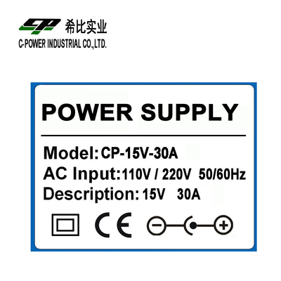 450W AC DC 15V 30A Fuente de alimentación del proyector para silla de masaje y LED de CCTV de C-Power
