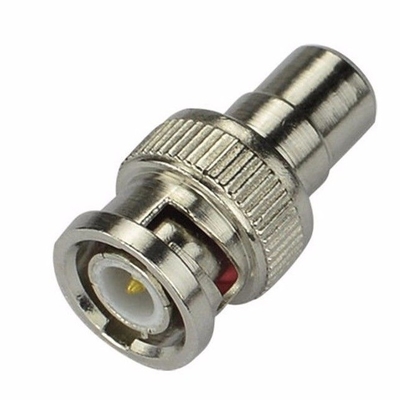 Adaptador de conector coaxial BNC a RCA de hombre a mujer Plata para cámara de vigilancia