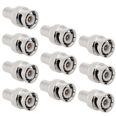 Adaptador de conector coaxial BNC a RCA de hombre a mujer Plata para cámara de vigilancia