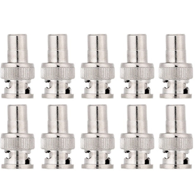 Adaptador de conector coaxial BNC a RCA de hombre a mujer Plata para cámara de vigilancia