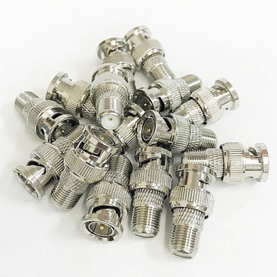 Adaptador de conector RF coaxial masculino a Femenino BNC certificado por el CE para CCTV RG6 RG59 CE