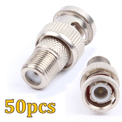 Adaptador de conector RF coaxial masculino a Femenino BNC certificado por el CE para CCTV RG6 RG59 CE