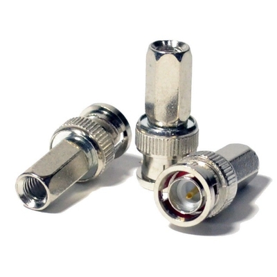 Conector coaxial de giro masculino BNC para cámaras de seguridad de CCTV y RG59 certificado CE