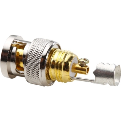 Superior plata BNC conector macho conector adaptador para el cable de audio y video sin soldadura