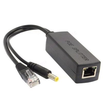 48V a 12V 5V 2.4A Divididor PoE activo para cámara IP CCTV IEEE802.3 Compatible en negro
