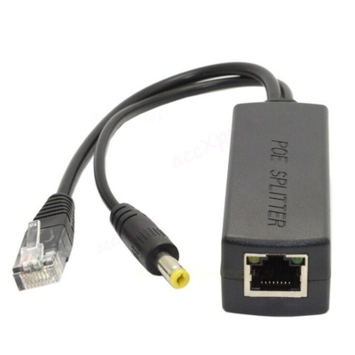 48V a 12V 5V 2.4A Divididor PoE activo para cámara IP CCTV IEEE802.3 Compatible en negro