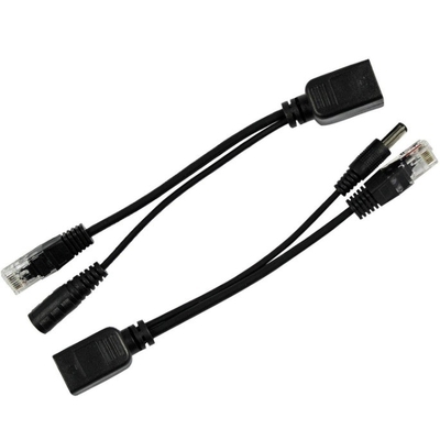 Potencia pasiva negra sobre Ethernet Adaptador Poe Rj45 inyector divisor para -40 °C 60 °C