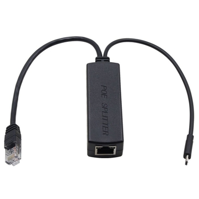 2.4a Kit de transmisión de corriente en negro para Raspberry Pi 3 Inyector de división de placa