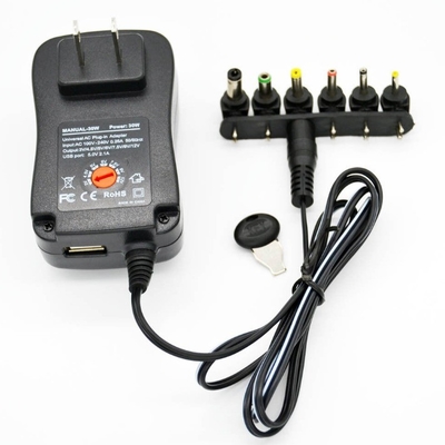Adaptador universal de 30W Adaptador de energía de conmutación ajustable con potencia de salida 1-36W