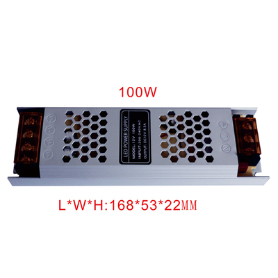 Fuente de alimentación de conmutación de plata delgada de 188*47*35mm para luz LED C-Power 12V 100W salida