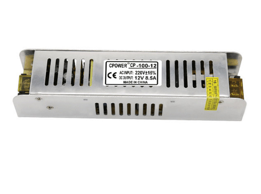 Fuente de alimentación de conmutación de plata delgada de 188*47*35mm para luz LED C-Power 12V 100W salida