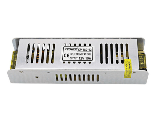 Fuente de alimentación de luz de banda LED Tamaño delgado 180w AC 110-220V a DC 12V/24V Adaptador de conductor