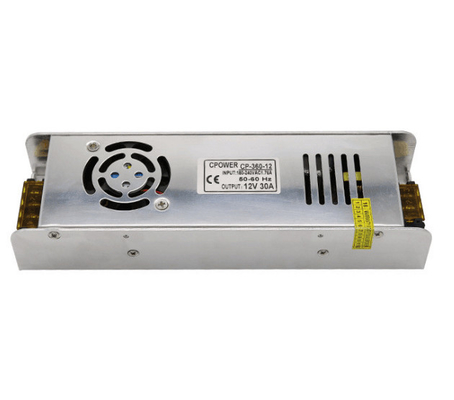 DC 12V 30A 360W Transformador LED con interruptor de alimentación por transmisión de corriente para módulo de banda