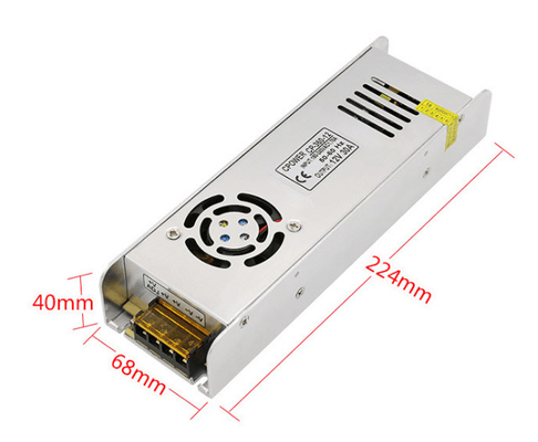 DC 12V 30A 360W Transformador LED con interruptor de alimentación por transmisión de corriente para módulo de banda