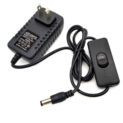 Adaptador de alimentación C-Power AC100-240V DC 12V 1A 2A con interruptor en línea y voltaje constante