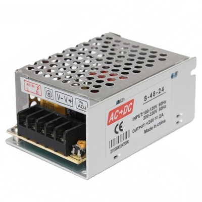 110V/220V Entrada 24V 2A 50W S-50-24 Fuente de alimentación de conmutación para salida única de CCTV LED