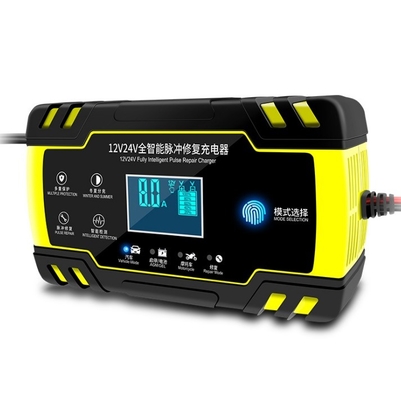 Pantalla táctil LCD 12V 8A 24V 4A Cargador de batería para automóvil Batería de ácido de plomo para motocicleta