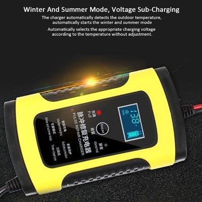 Pantalla táctil LCD 12V 8A 24V 4A Cargador de batería para automóvil Batería de ácido de plomo para motocicleta