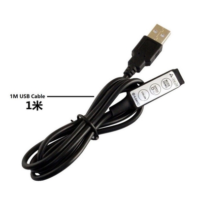 Femenino 1m Black LED con fuente de alimentación de 5v y controlador USB de 3 llaves