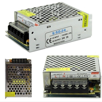 Fuente de alimentación de salida única 24V CC 1.8A 2A para LED de banda C-Power Rosh 110V 220V conmutación